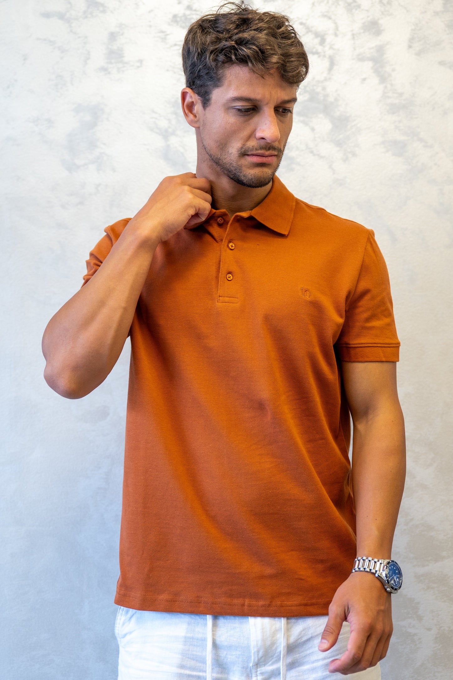 Polo majica muška UN-101/8 tamna cigla