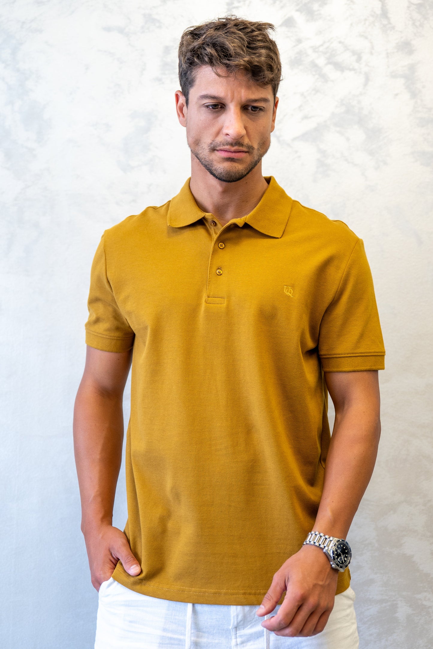 Polo majica muška UN-101/6 tamno senf