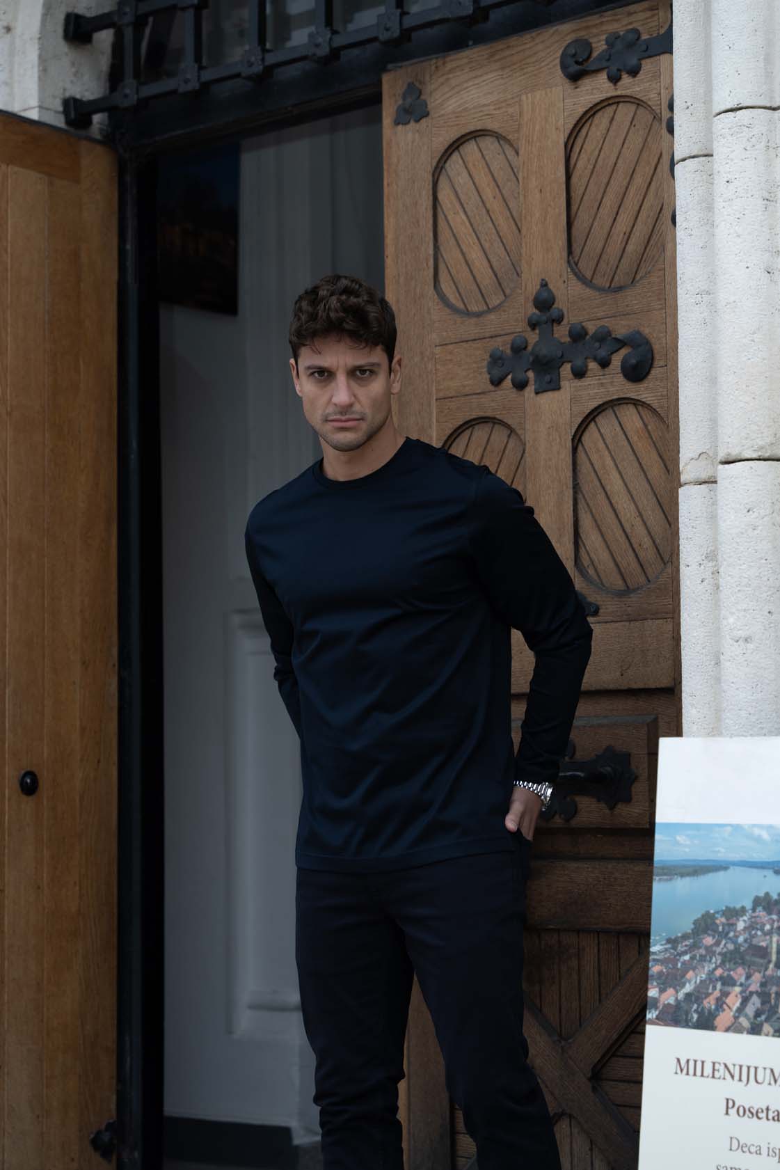 Majica od merceriziranog pamuka u-mod-glat