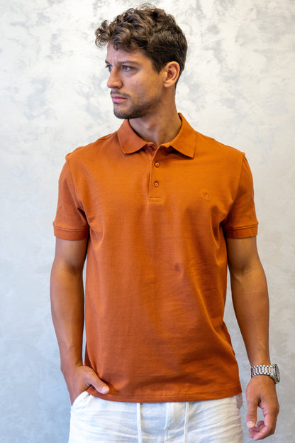 Polo majica muška UN-101/8 tamna cigla